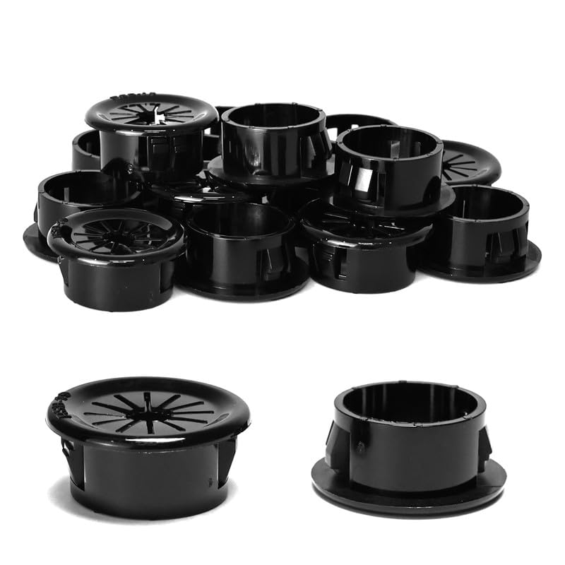 EASYEAH Store 30PCS Cable Grommets, 3/4"(19mm) Desk Hole Cover Petal Shaped Buckle Type Nylon Snap Bushing Grommet, Wire Hole Cover Insert for Cables and Cords Management and Protection of Cabinet, Black - Image 1